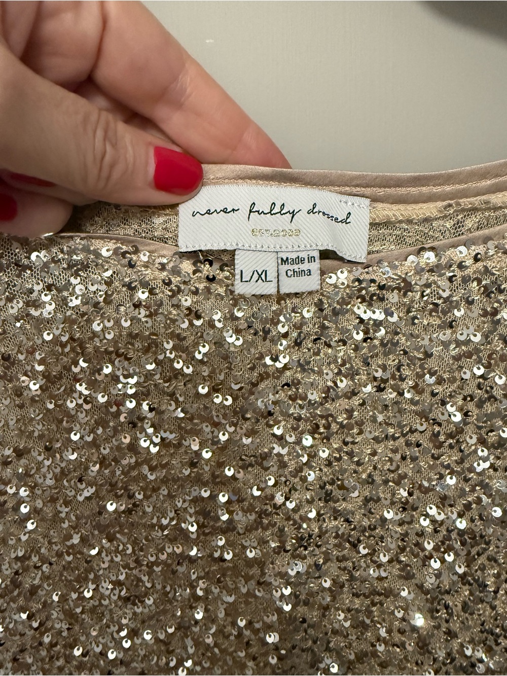 Never Fully Dressed Sequin Jem Dress in Champagne - Picture 4 of 12